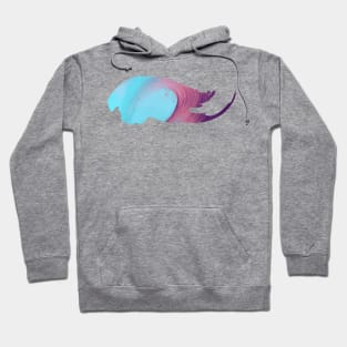 blue pink water wave design Hoodie